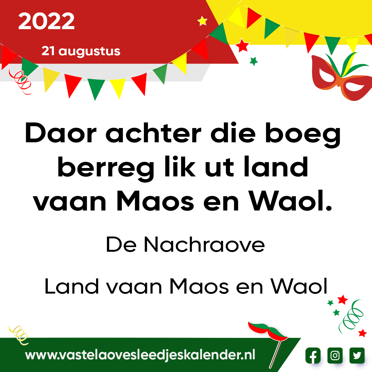 Daor achter die boeg berreg lik ut land vaan Maos en Waol.