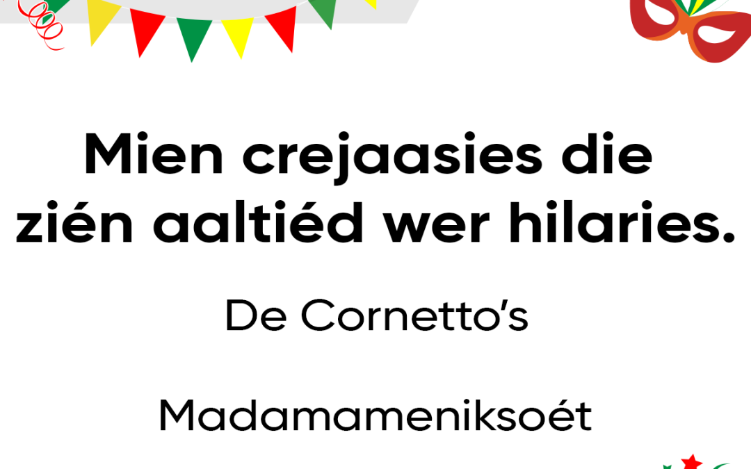 Mien crejaasies die zién aaltiéd wer hilaries.