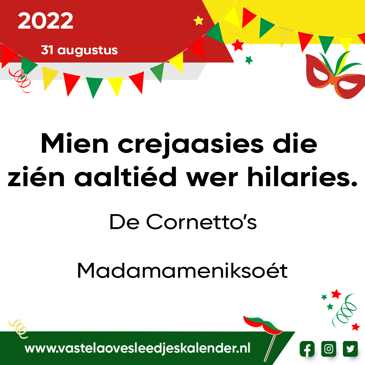 Mien crejaasies die zién aaltiéd wer hilaries.