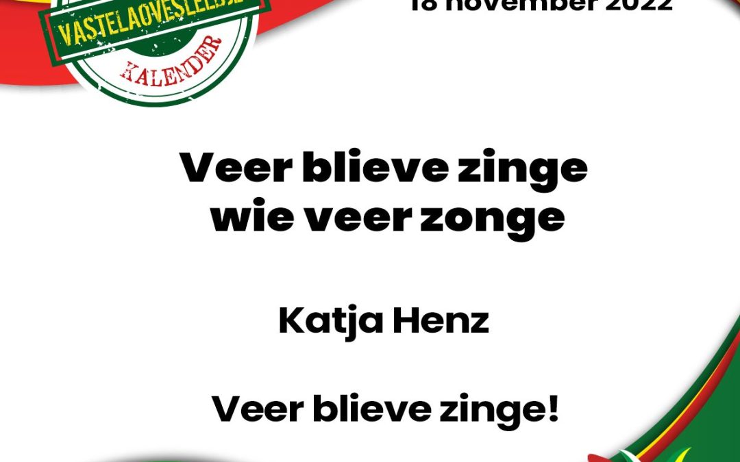 Veer blieve zinge wie veer zonge