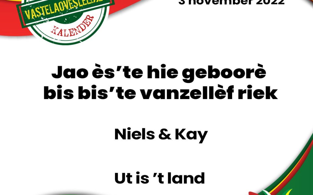 Jao ès’te hie geboorè bis bis’te vanzellèf riek