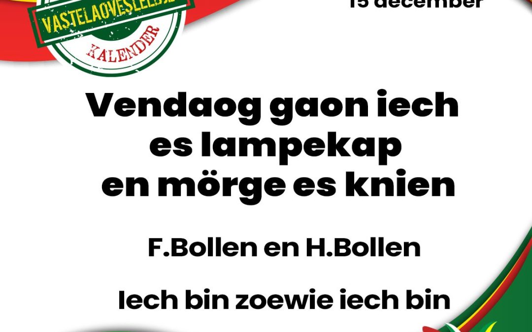 Vendaog gaon iech es lampekap en mörge es knien