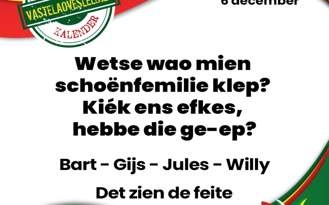 Wetse wao mien schoënfemilie klep? Kiék ens efkes, hebbe die ge-ep?