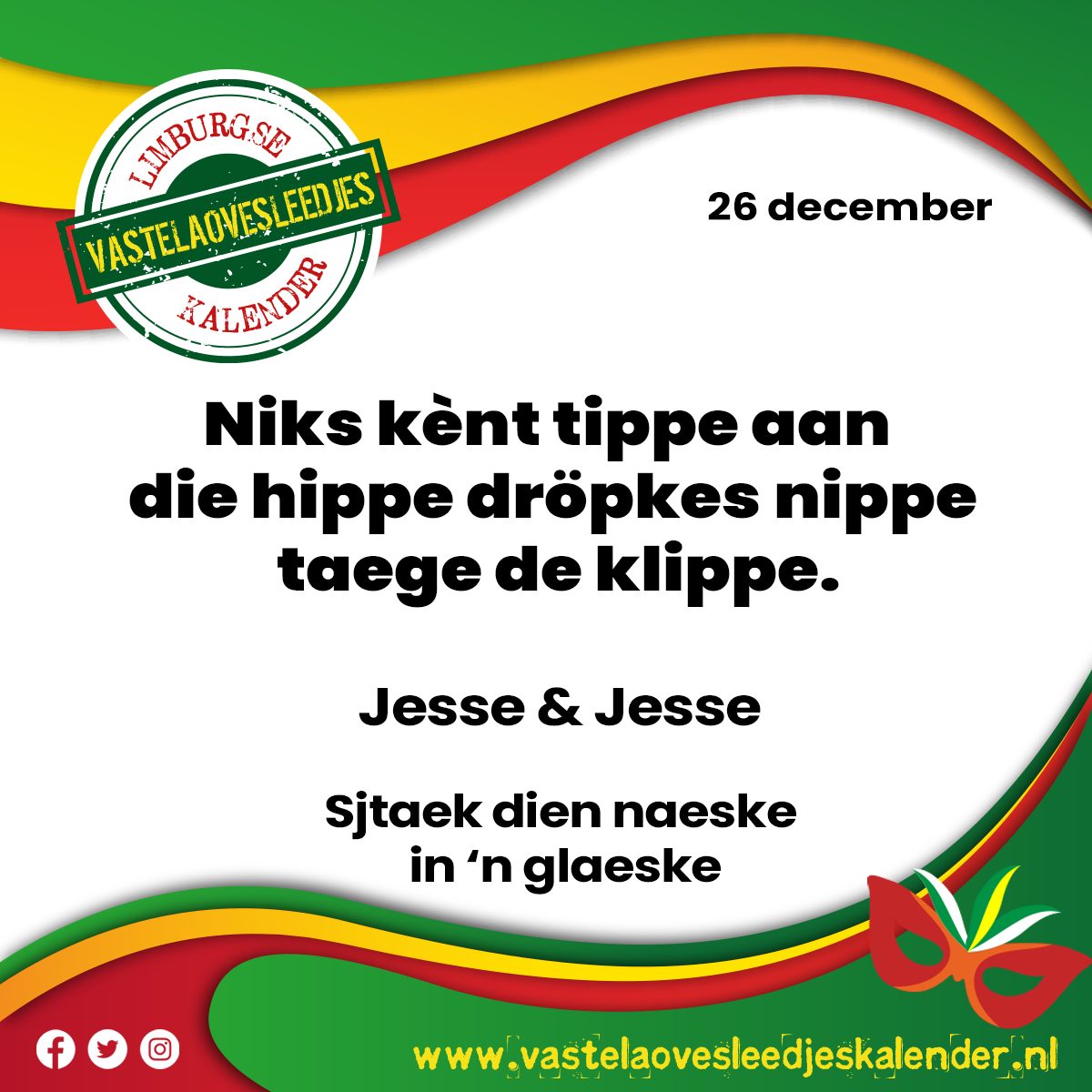 Niks kènt tippe aan die hippe dröpkes nippe taege de klippe.