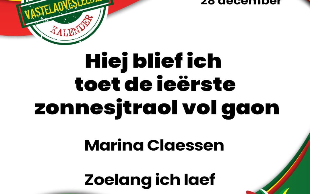 Hiej blief ich toet de ieërste zonnesjtraol vol gaon
