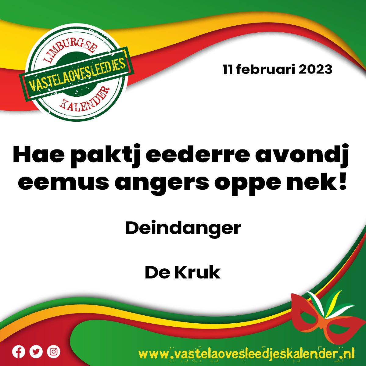 Hae paktj eederre avondj eemus angers oppe nek!