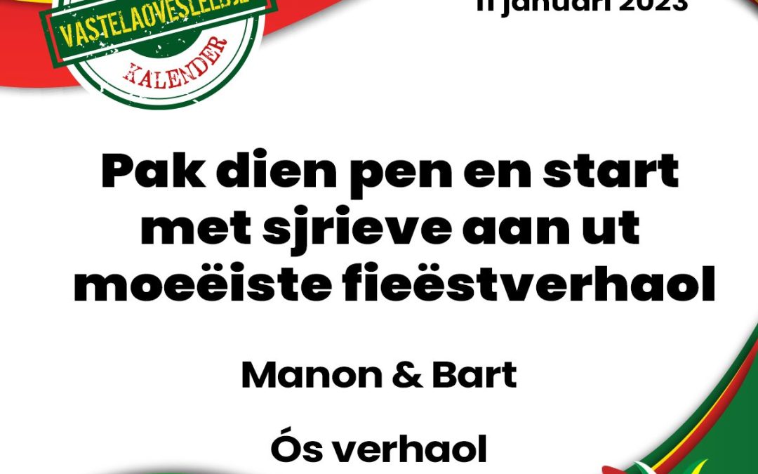 Pak dien pen en start met sjrieve aan ut moeëiste fieëstverhaol