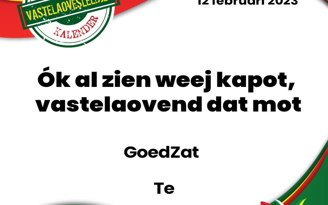 Ók al zien weej kapot, vastelaovend dat mot