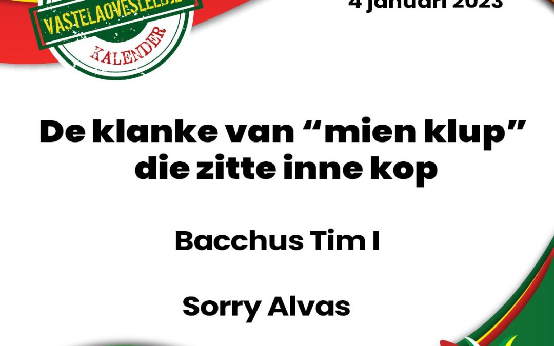 De klanke van ‘mien klup’ die zitte inne kop