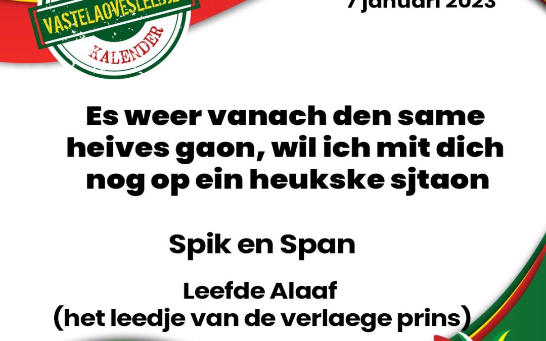 Es weer vanach den same heives gaon, wil ich mit dich nog op ein heukske sjtaon