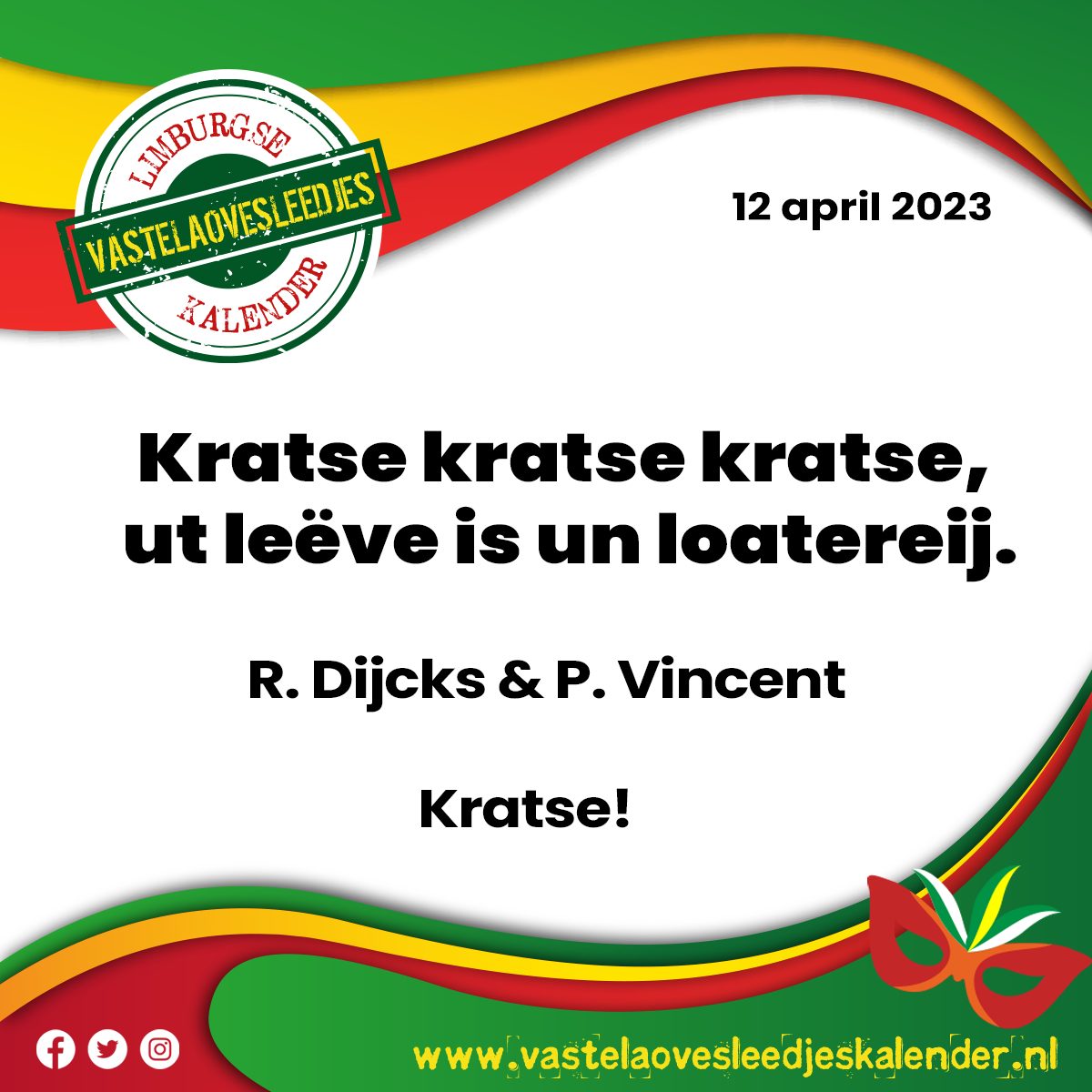 Kratse kratse kratse, ut leëve is un loatereij.