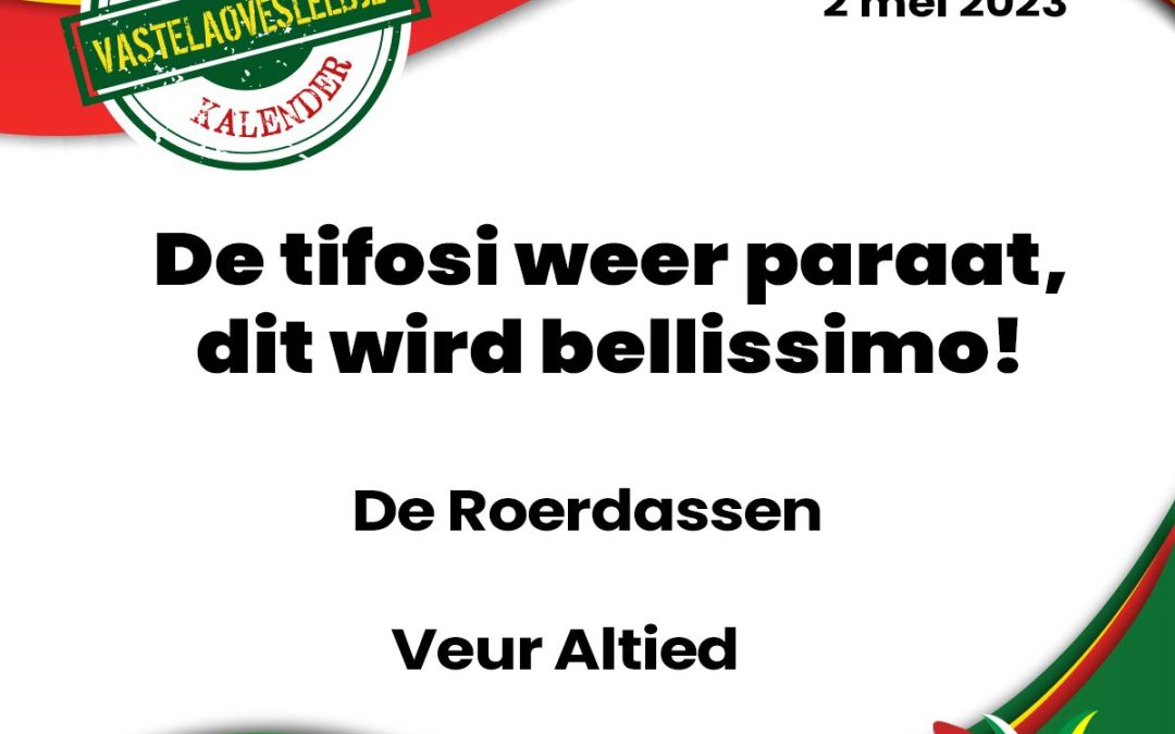De tifosi weer paraat, dit wird bellissimo!