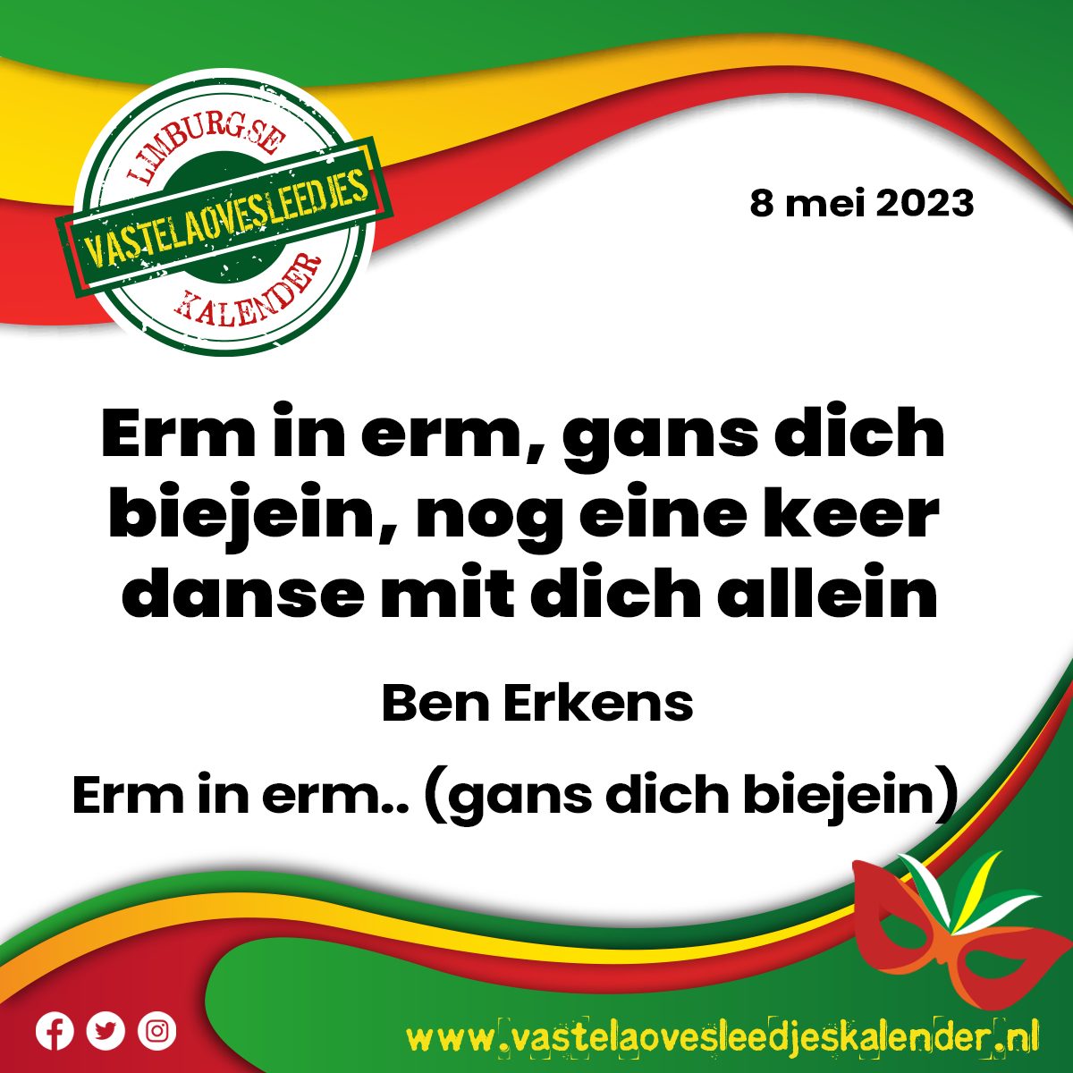 Erm in erm, gans dich biejein, nog eine keer danse mit dich allein