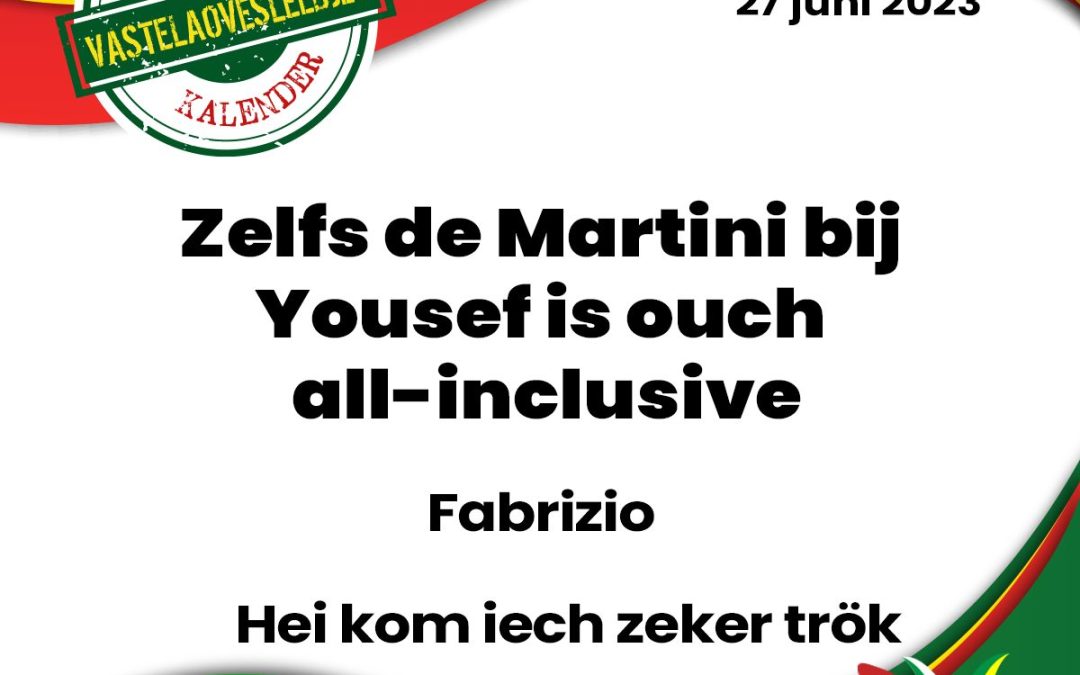 Zelfs de Martini bij Yousef is ouch all-inclusive