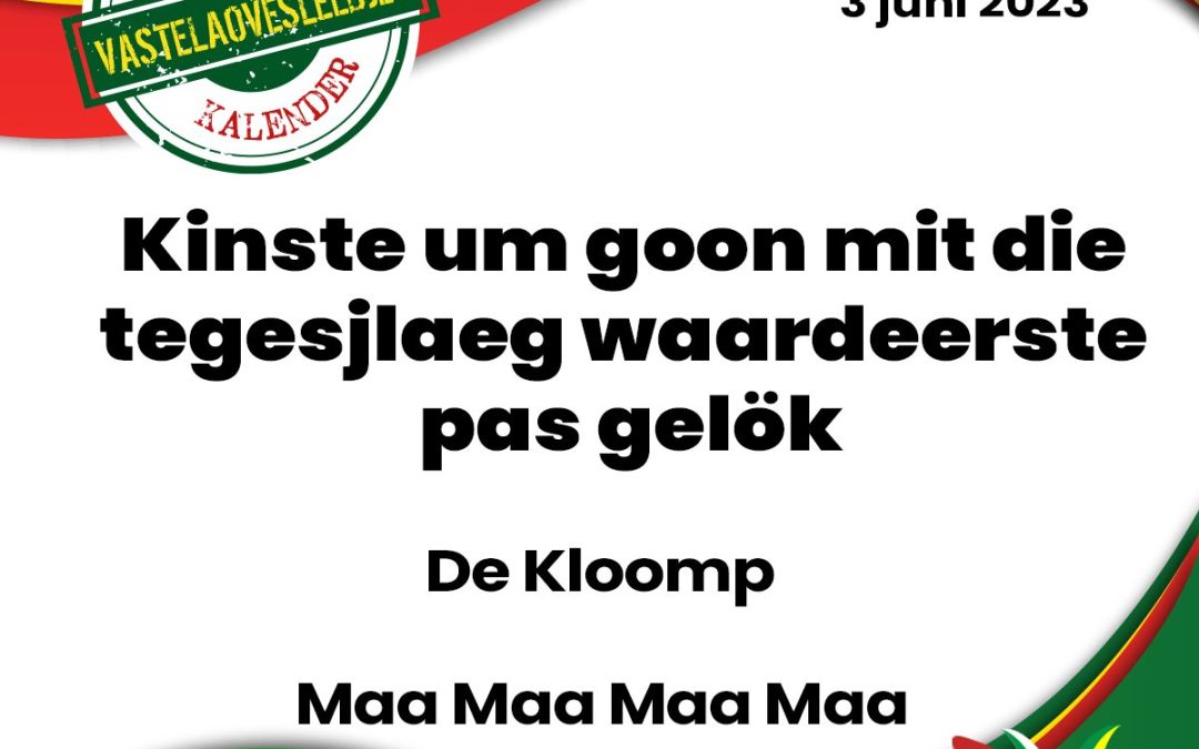 Kinste um goon mit die tegesjlaeg waardeerste pas gelök