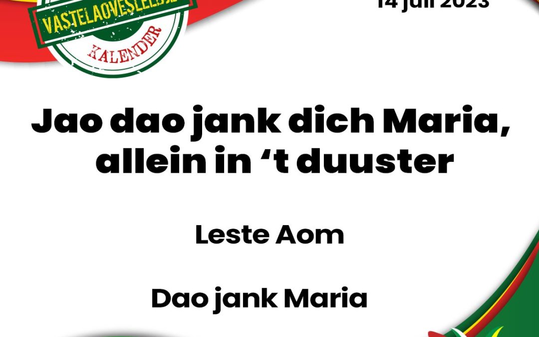 Jao dao jank dich Maria – allein in ’t duuster