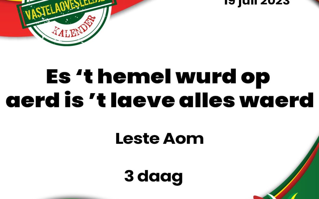 Es ’t hemel wurd op aerd is ’t laeve alles waerd