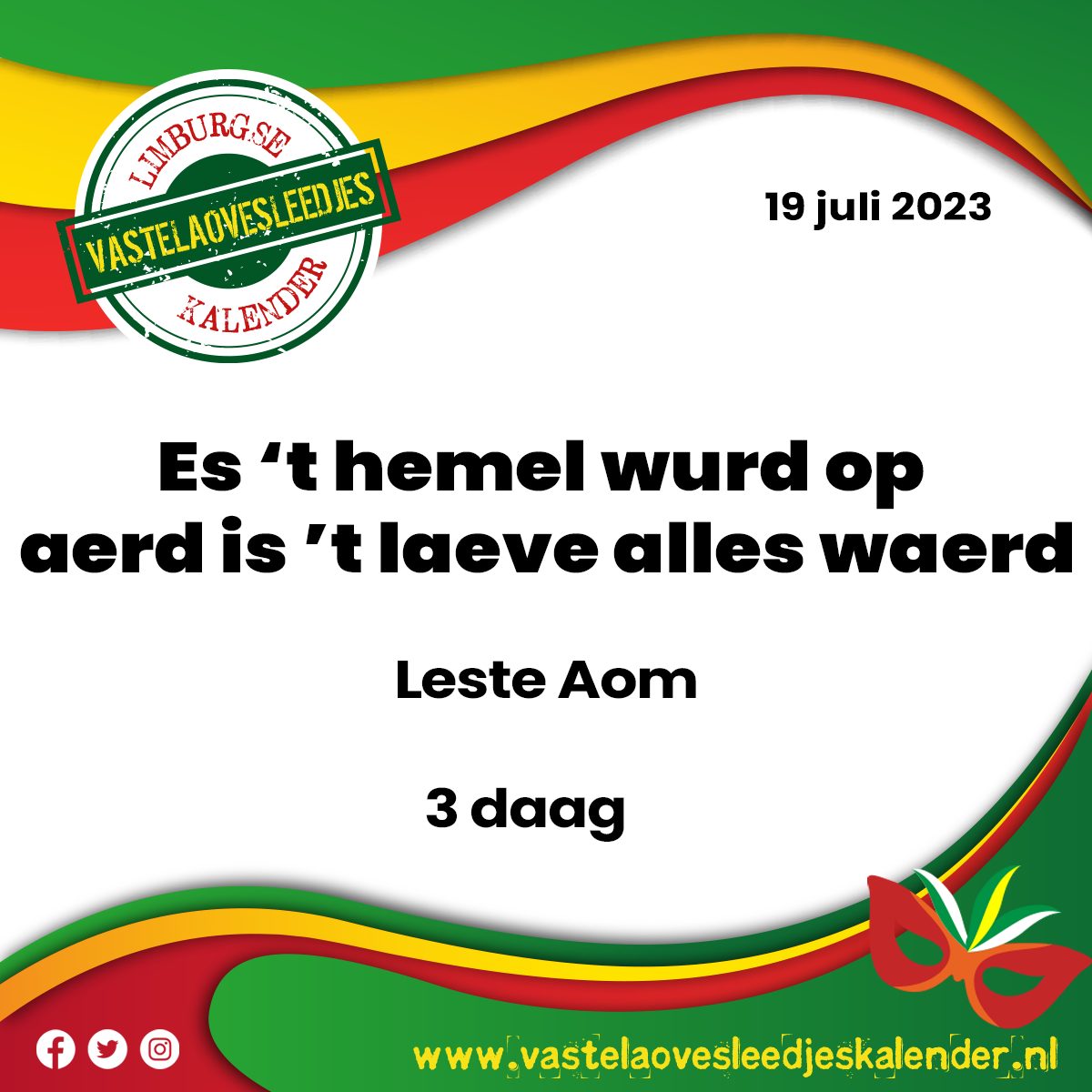 Es ’t hemel wurd op aerd is ’t laeve alles waerd