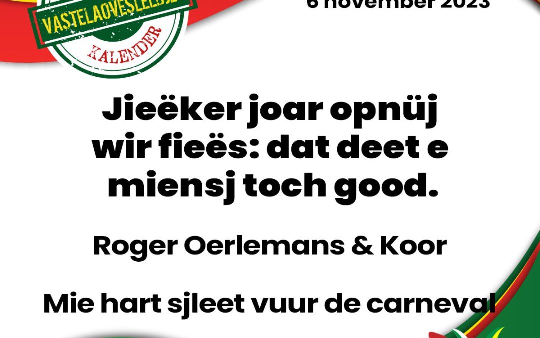 Jieëker joar opnüj wir fieës: dat deet e miensj toch good.