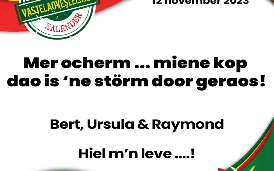 Mer ocherm … miene kop dao is ‘ne störm door geraos!