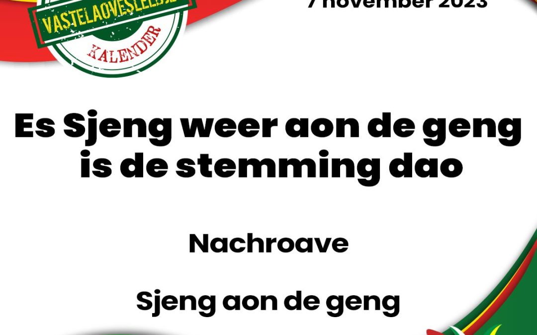 Es Sjeng weer aon de geng is de stemming dao