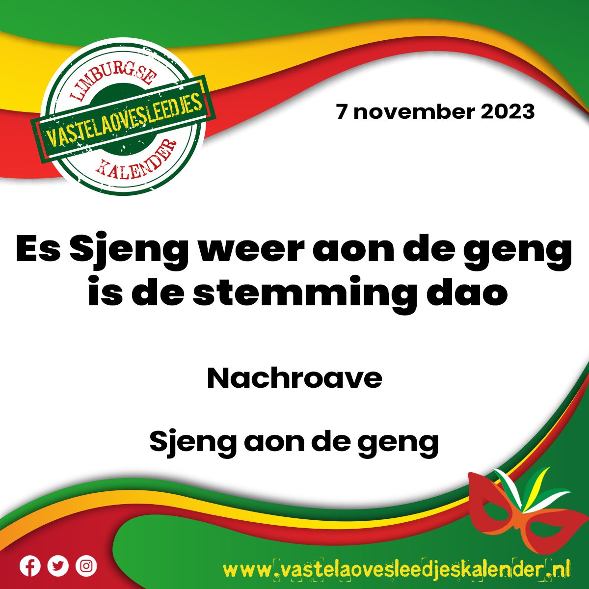 Es Sjeng weer aon de geng is de stemming dao