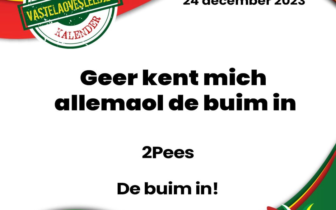 Geer kent mich allemaol de buim in