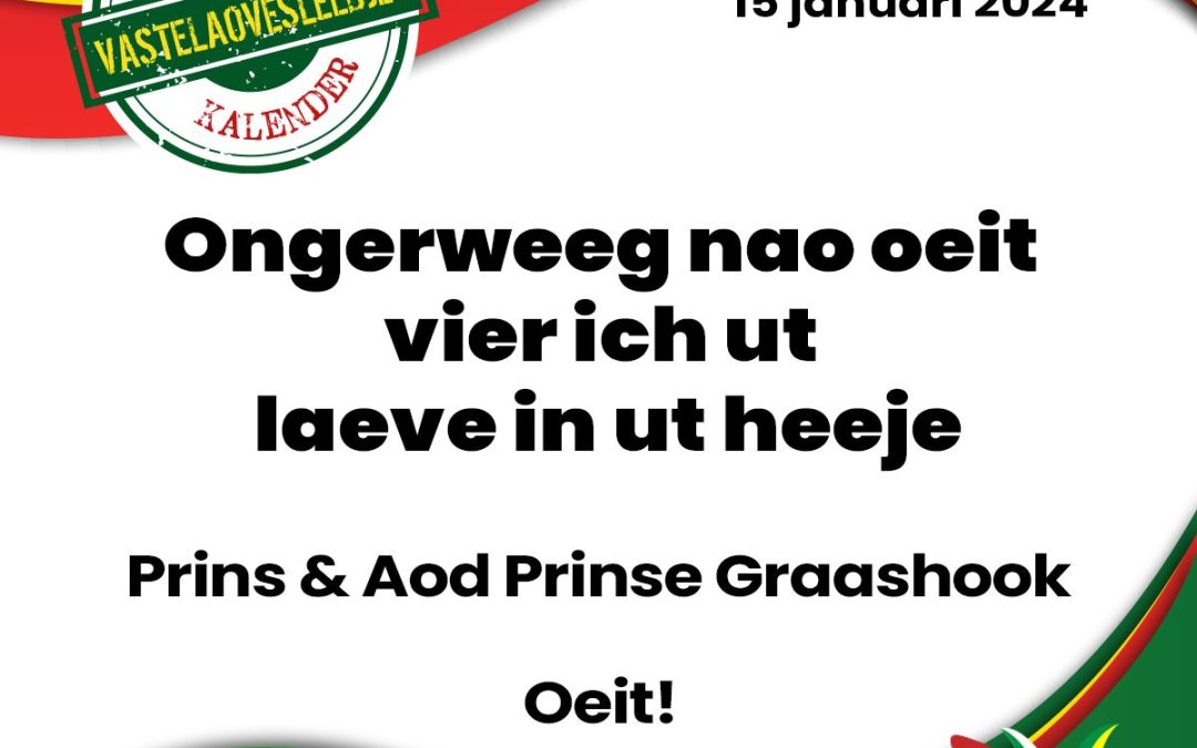 Ongerweeg nao oeit vier ich ut laeve in ut heeje