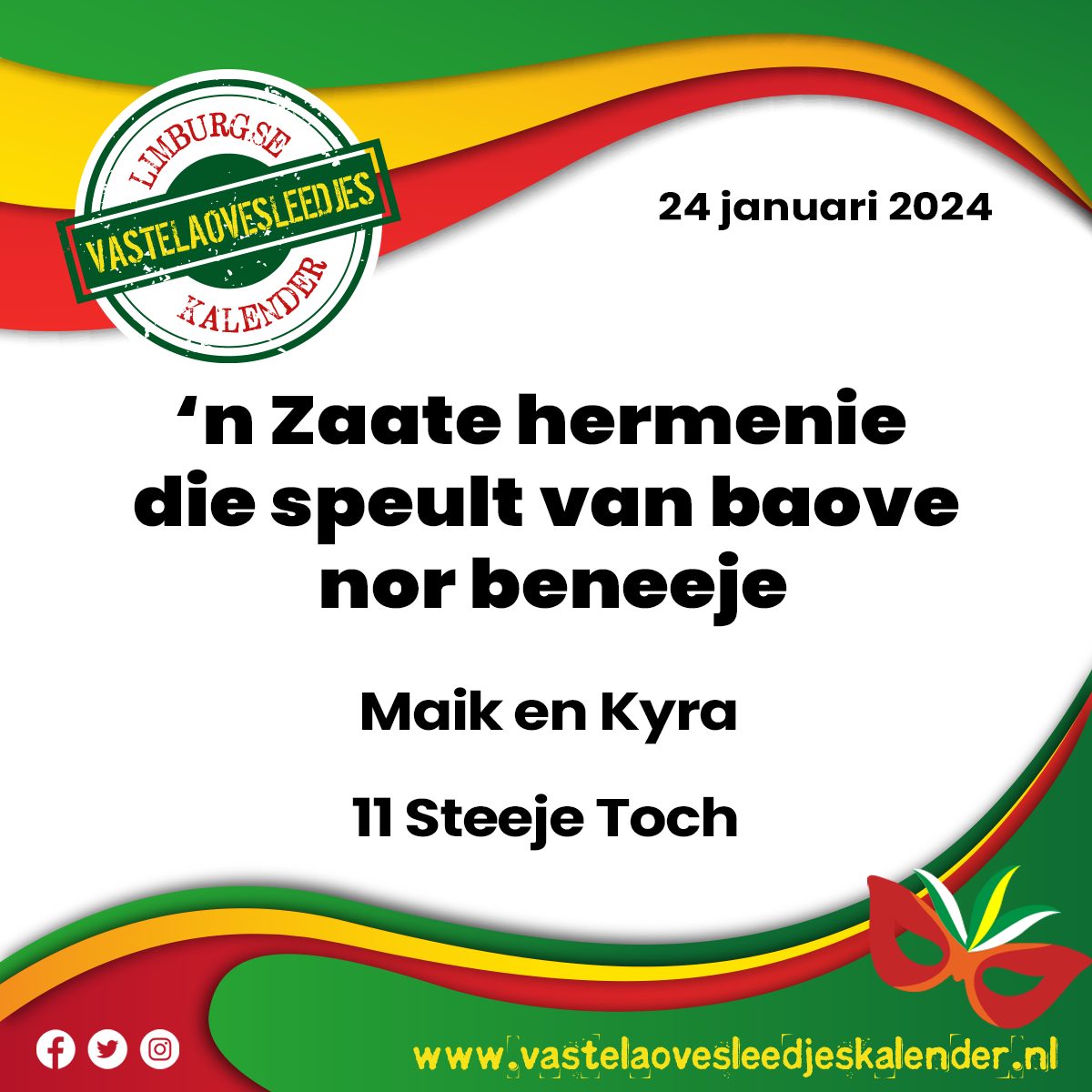 ’n Zaate hermenie die speult van baove nor beneeje