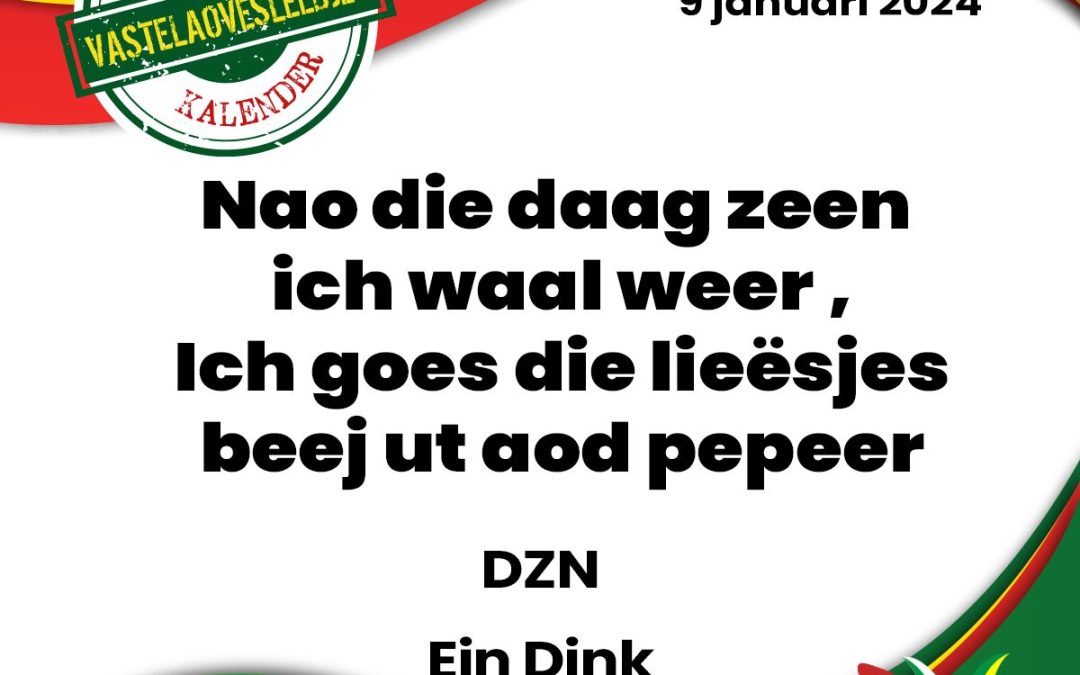 Nao die daag zeen ich waal weer, ich goes die lieësjes beej ut aod pepeer