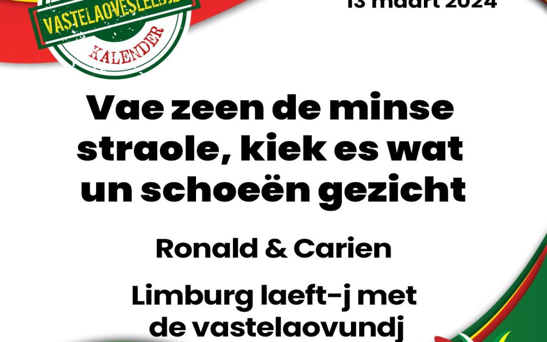 Vae zeen de minse straole, kiek es wat un schoeën gezicht