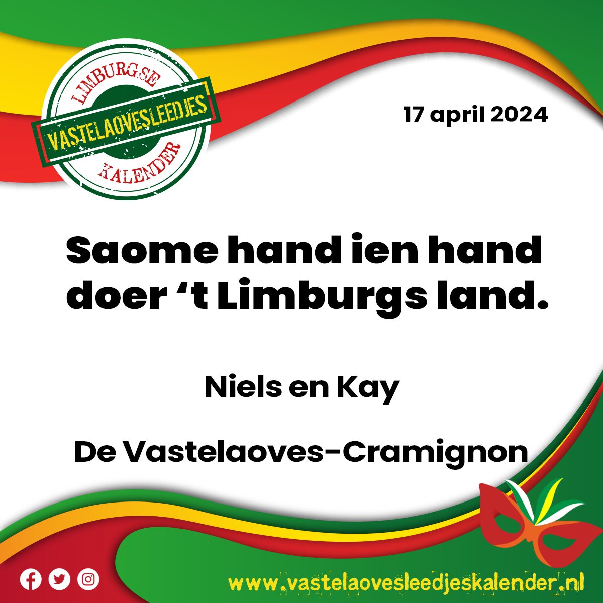 Saome hand ien hand doer ’t Limburgs land.