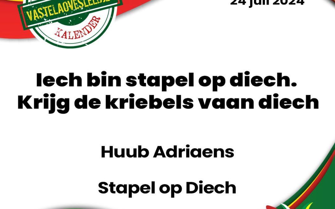 Iech bin stapel op diech. Krijg de kriebels vaan diech