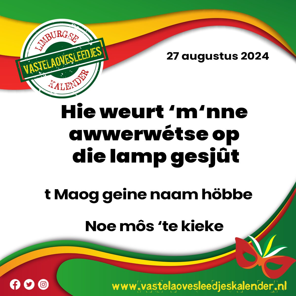 Hie weurt ‘m’nne awwerwétse op die lamp gesjût