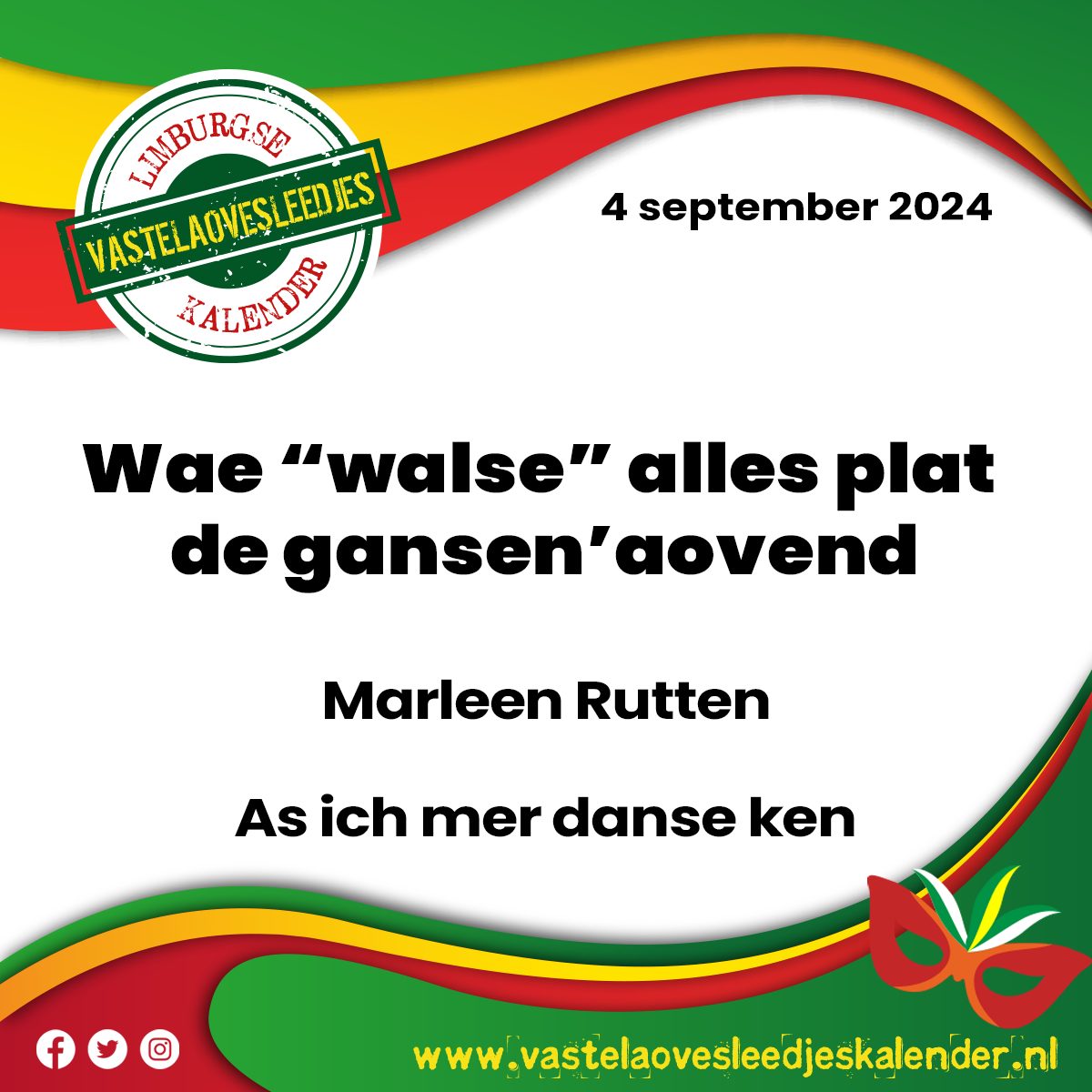 Wae ‘walse’ alles plat de gansen’ aovend.