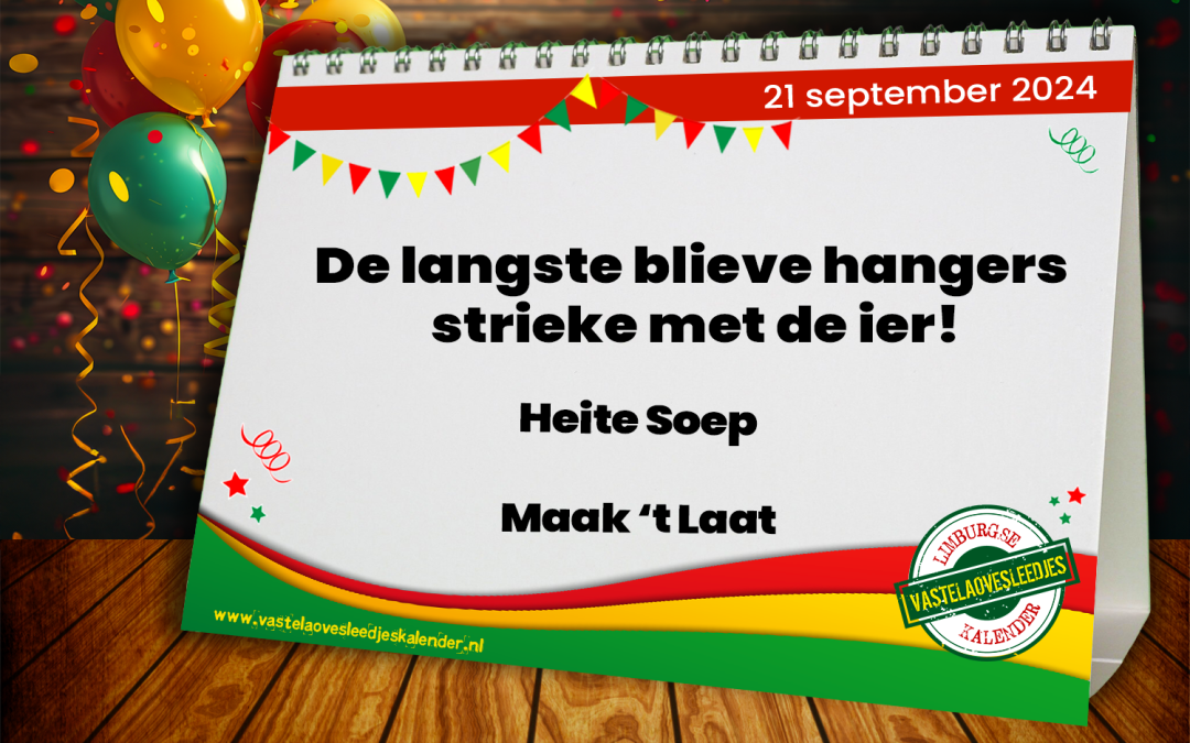 De langste blieve hangers strieke met de ier!