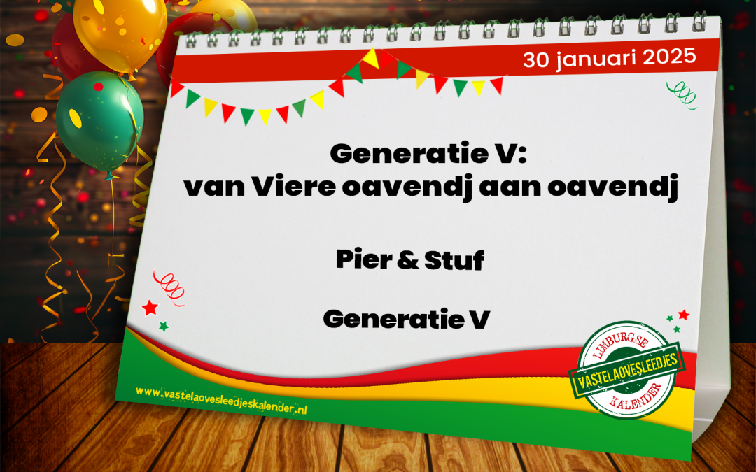 Generatie V: van Viere oavendj aan oavendj