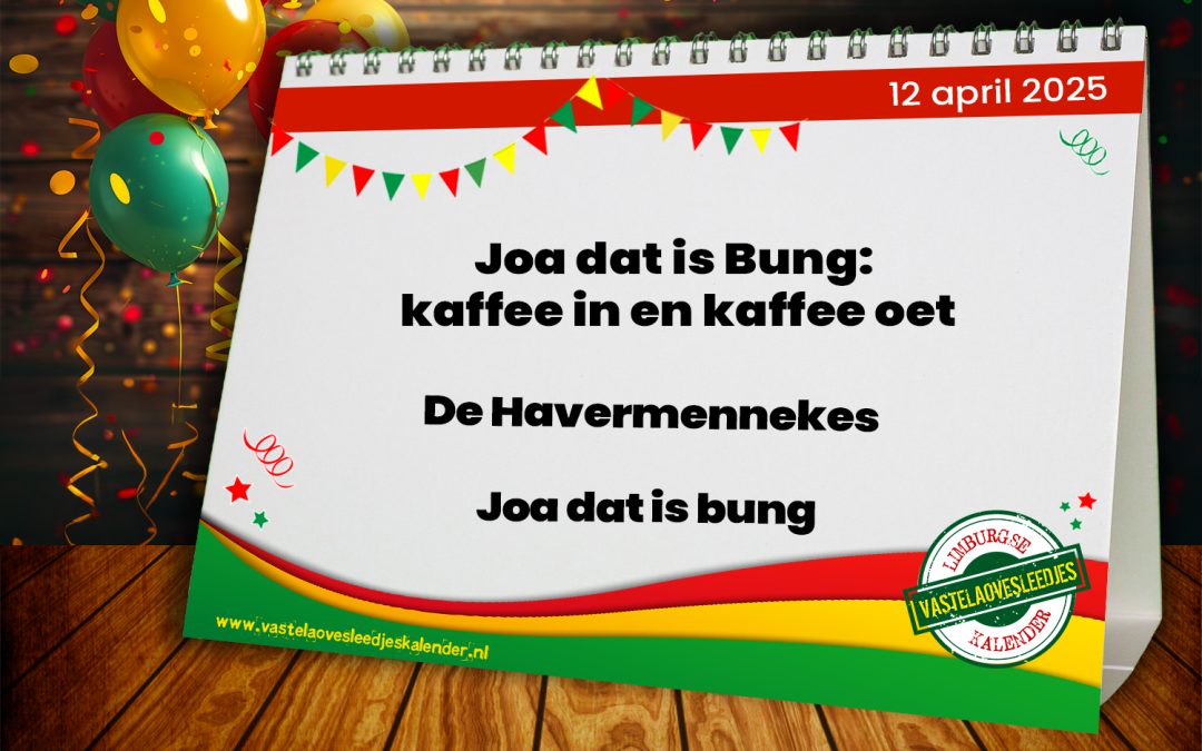 Joa dat is Bung: kaffee in en kaffee oet
