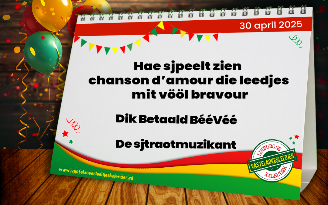 Hae sjpeelt zien chanson d’amour die leedjes mit vööl bravour