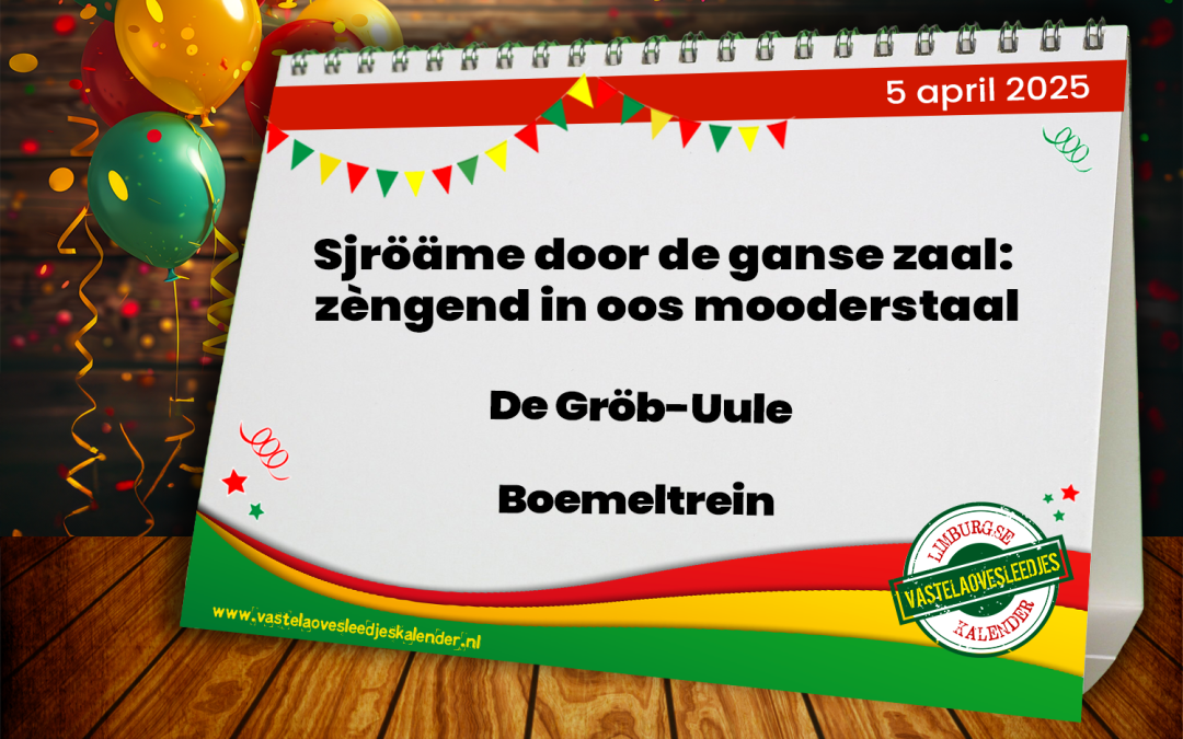 Sjröäme door de ganse zaal: zèngend in oos mooderstaal