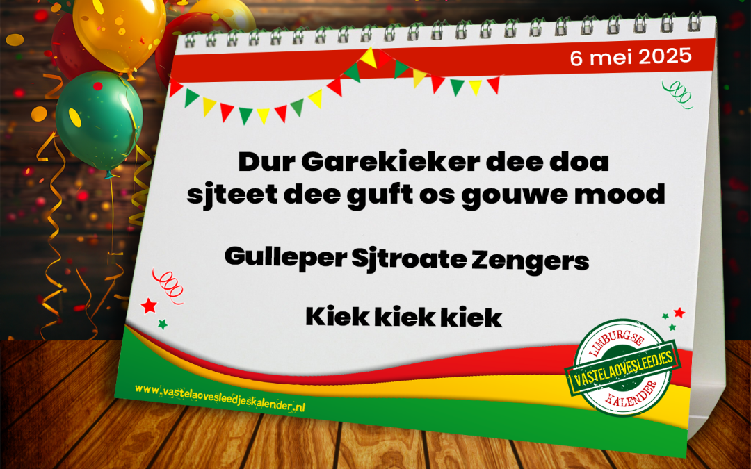 Dur Garekieker dee doa sjteet dee guft os gouwe mood