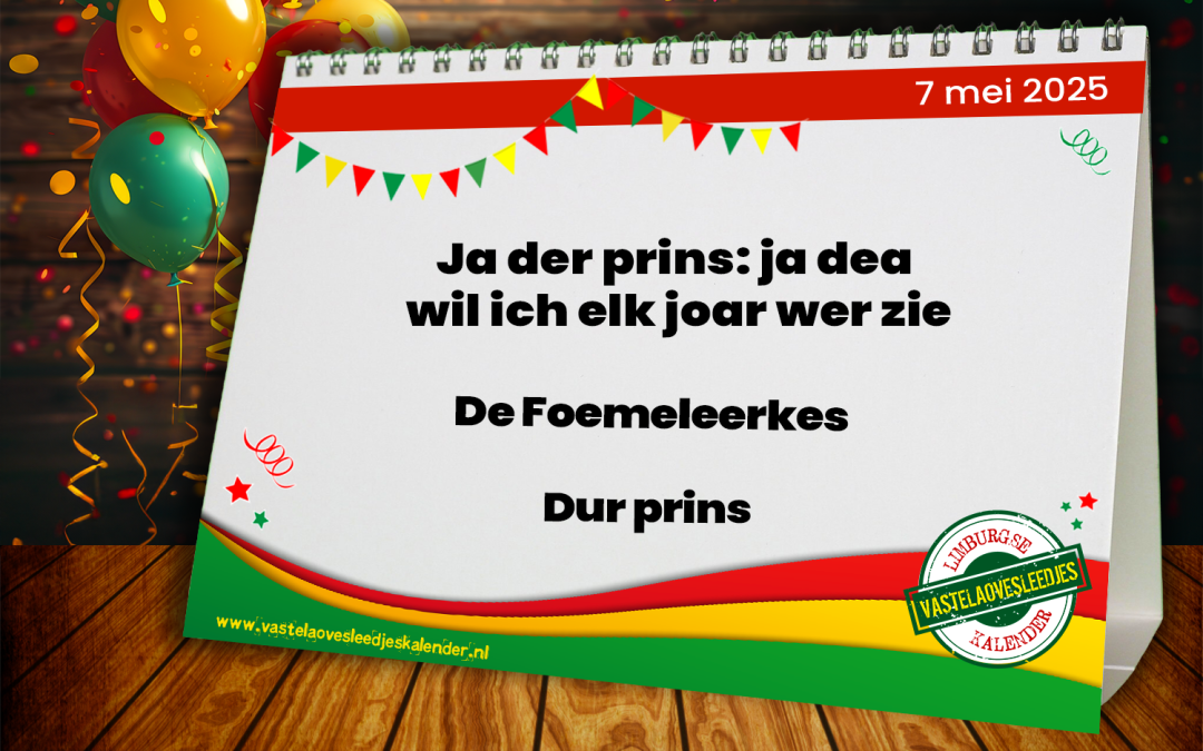 Ja der prins: ja dea wil ich elk joar wer zie