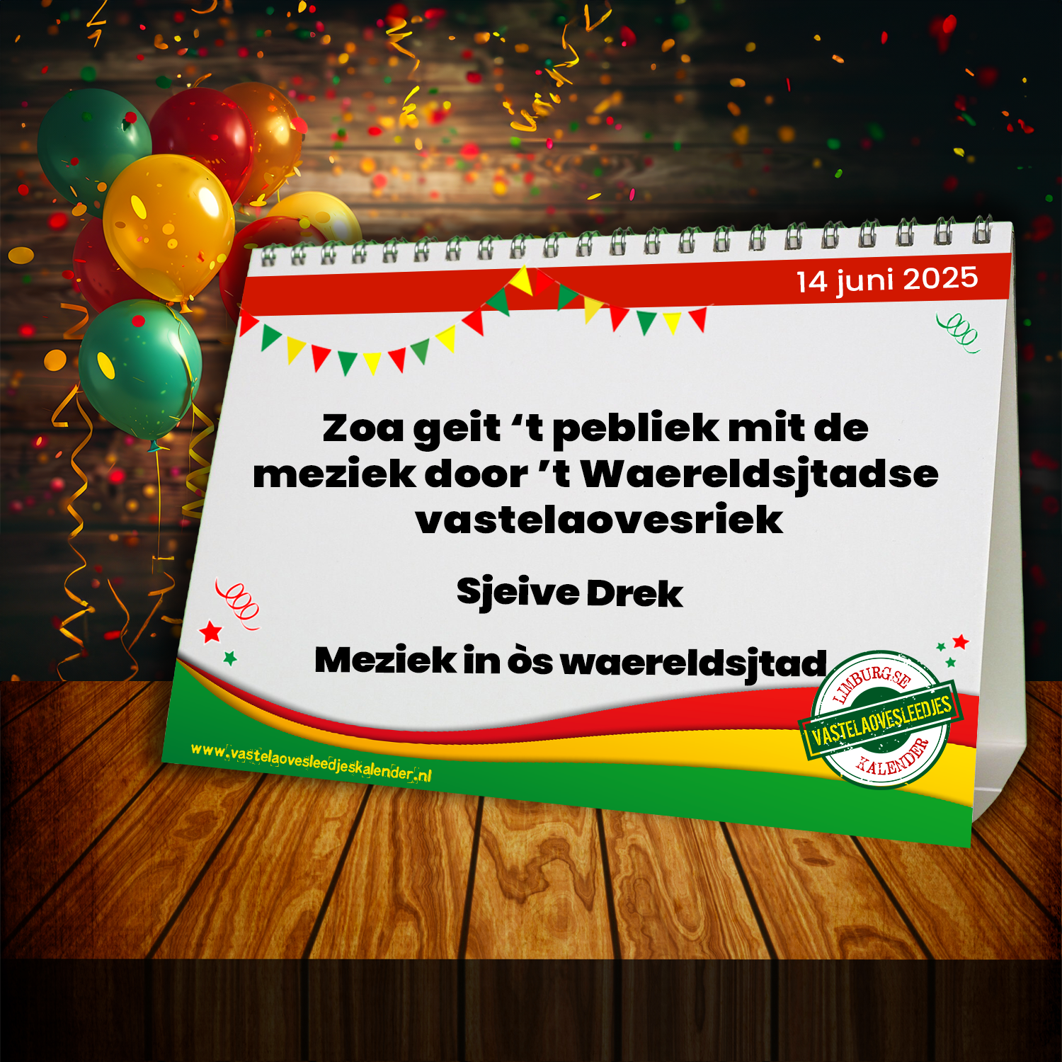 Zoa geit ’t pebliek mit de meziek door ’t Waereldsjtadse vastelaovesriek