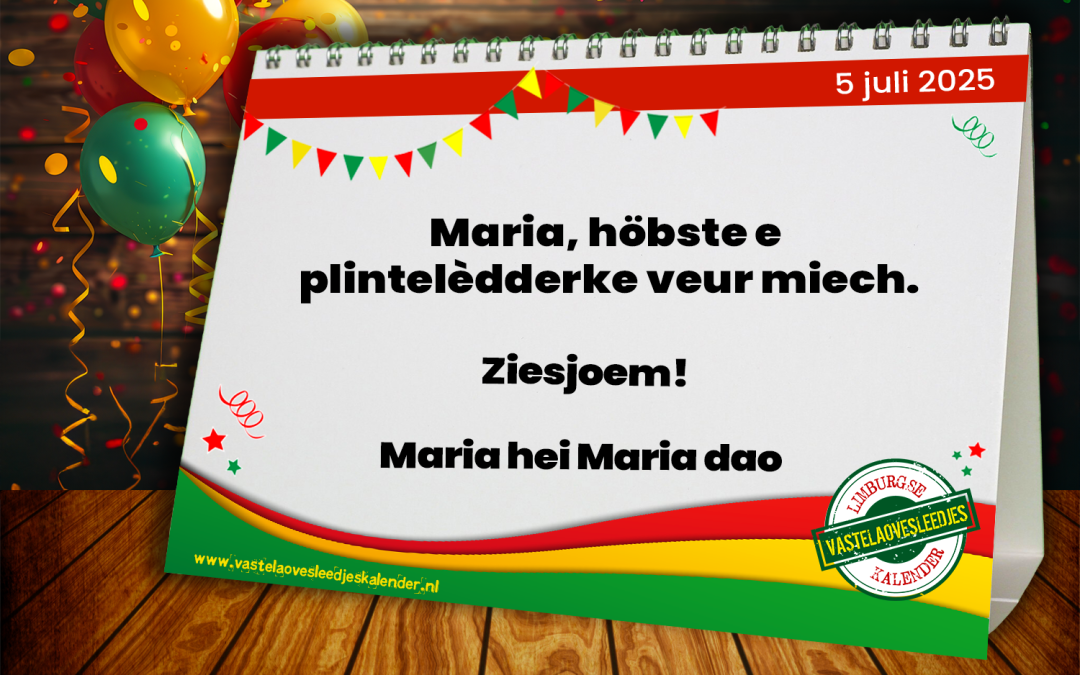 Maria, höbste e plintelèdderke veur miech.