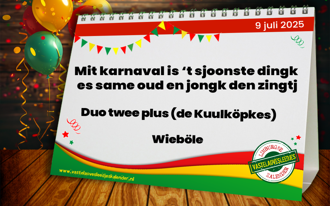 Mit karnaval is ’t sjoonste dingk es same oud en jongk den zingtj