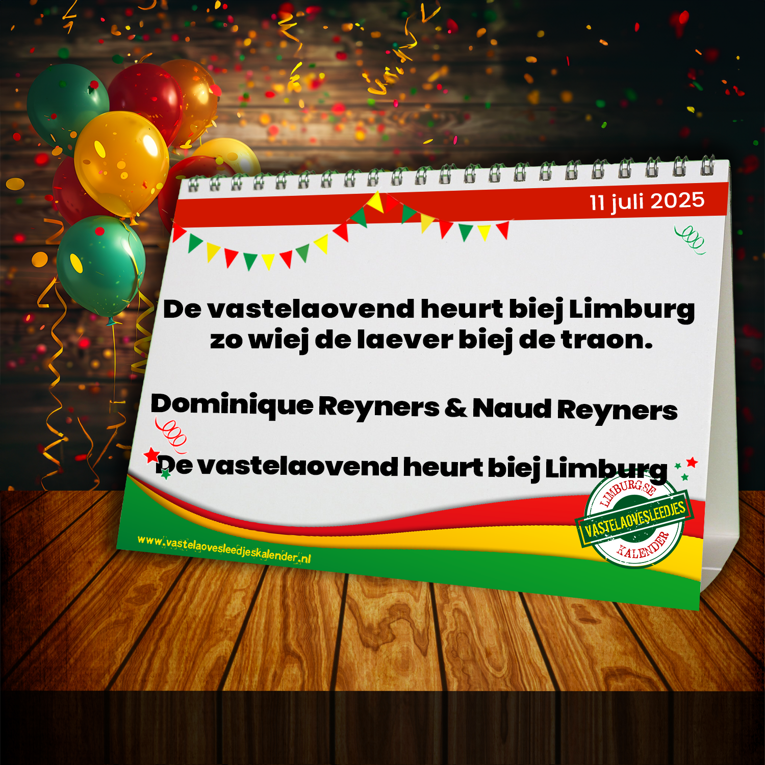 De vastelaovend heurt biej Limburg zo wiej de laever biej de traon.