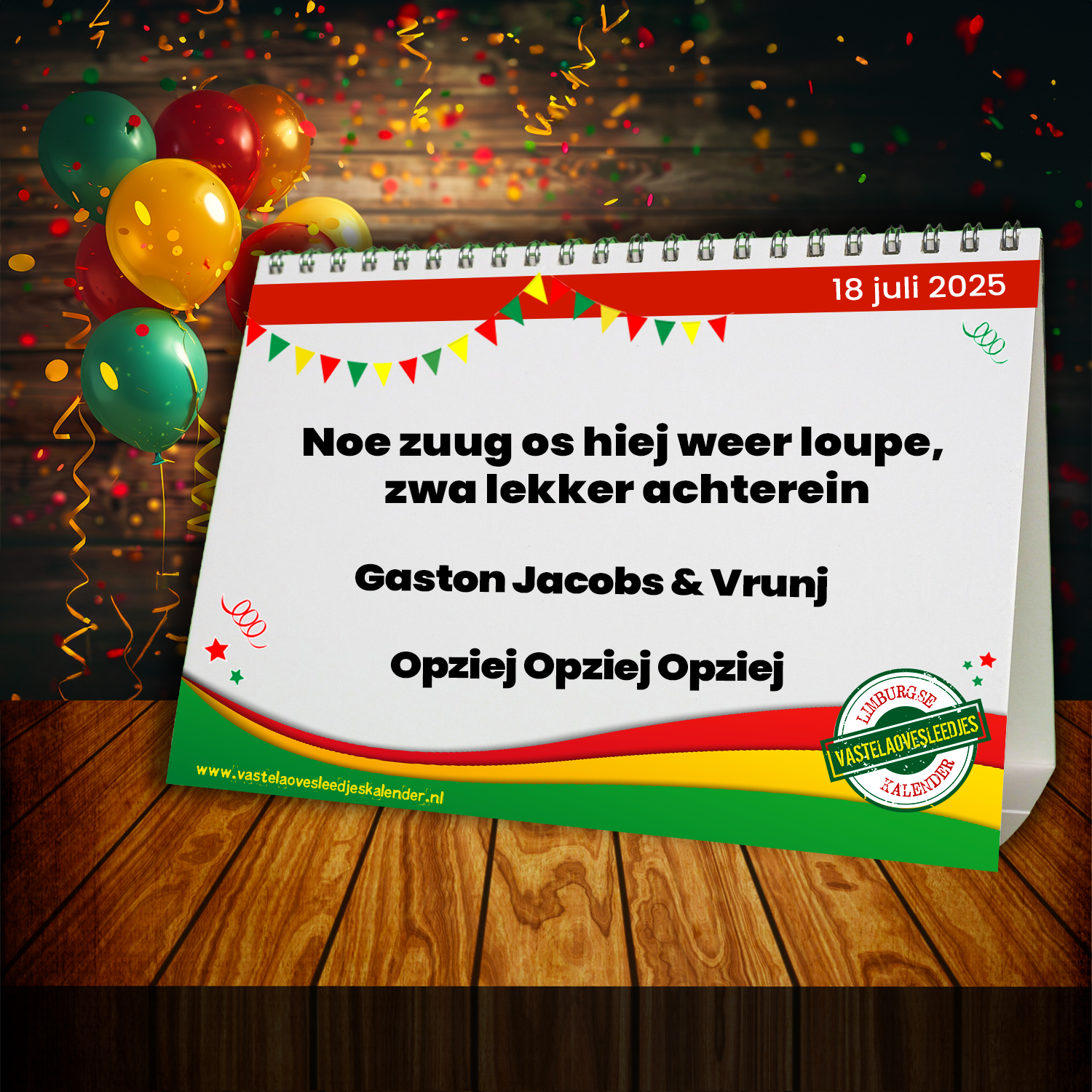 Noe zuug os hiej weer loupe, zwa lekker achterein