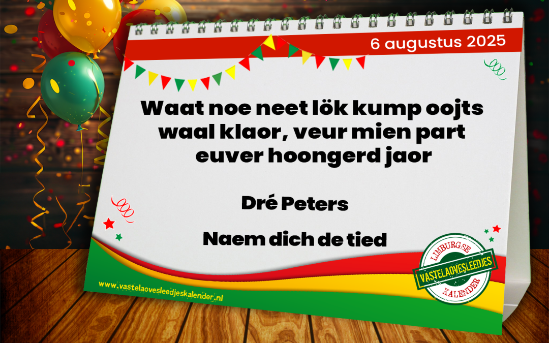 Waat noe neet lök kump oojts waal klaor: veur mien part euver hoongerd jaor