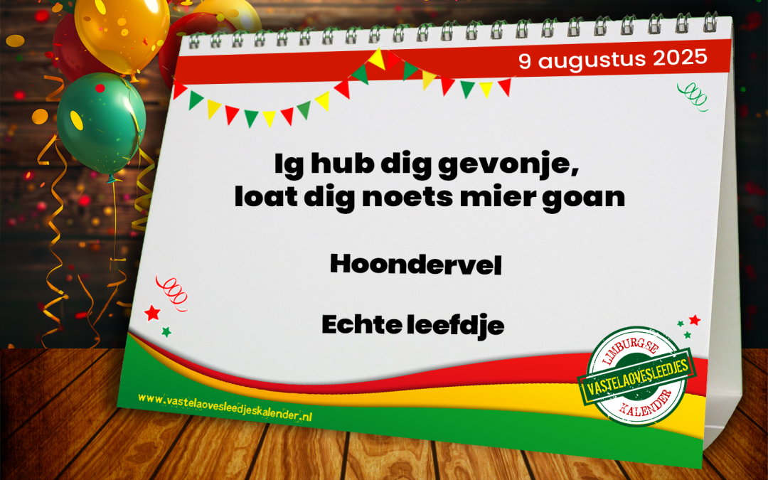 Ig hub dig gevonje, loat dig noets mier goan
