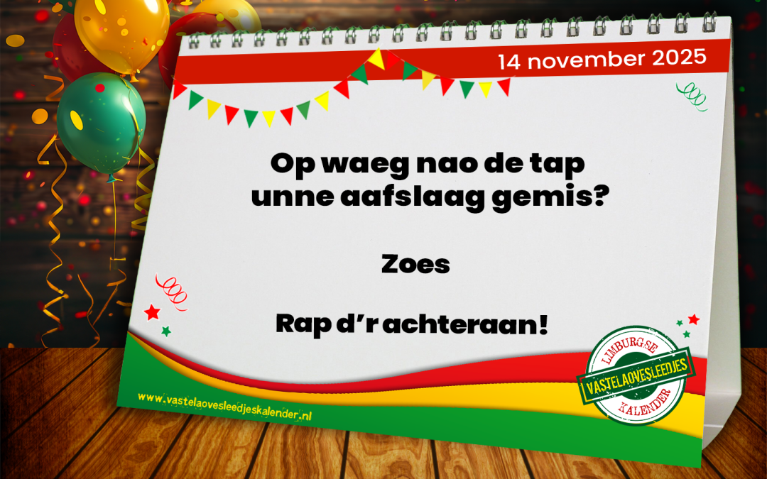 Op waeg nao de tap unne aafslaag gemis?